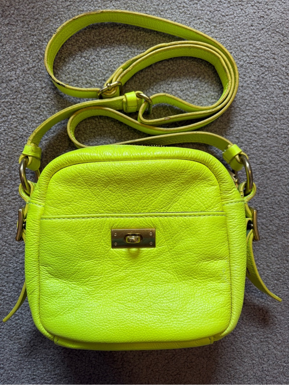Neon Yellow pebbled leather J.Crew mini purse 🌼💛🌼💛🌼💛🌼💛🌼